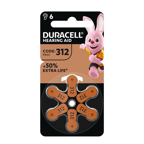 PILA AUDIFONO DA 312 DURACELL 6 UNIDADES