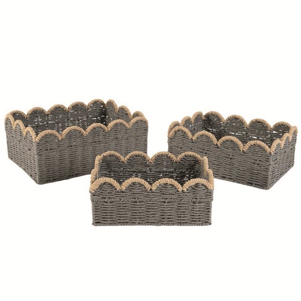 JUEGO 3 CESTAS BICOLOR GRIS