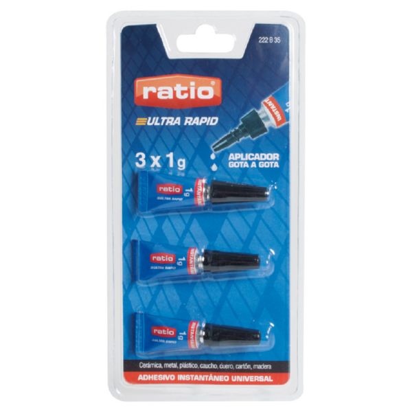 ADHESIVO CIANOCRILATO 3x1GR RATIO