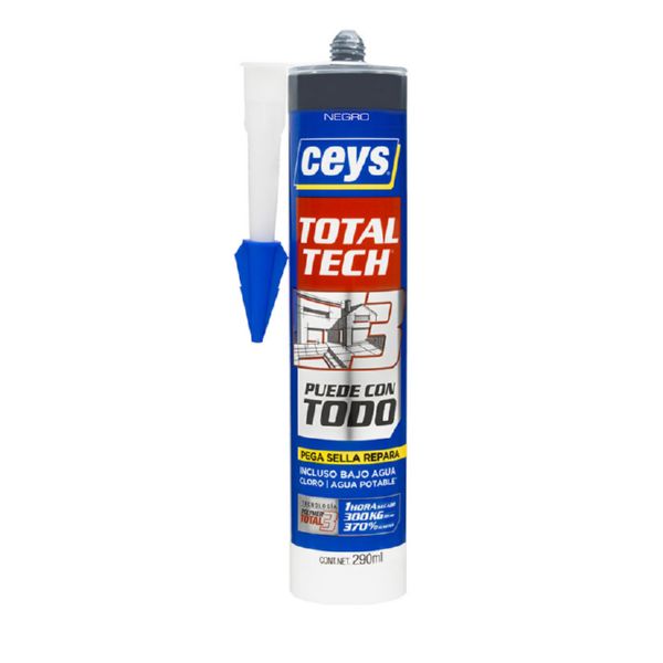 ADHESIVO MS TECH CARTUCHO 290 ML.NEGRO