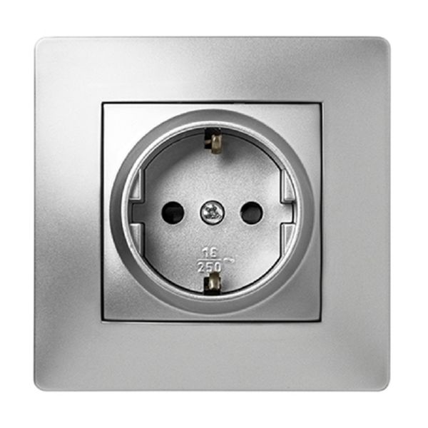 BASE ENCHUFE ELEC 16A-250V SCHUKO ALUM