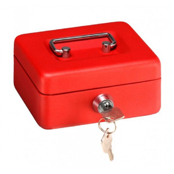 CAJA CAUDALES ROJA. HUCHA. 60X125X85 MM.