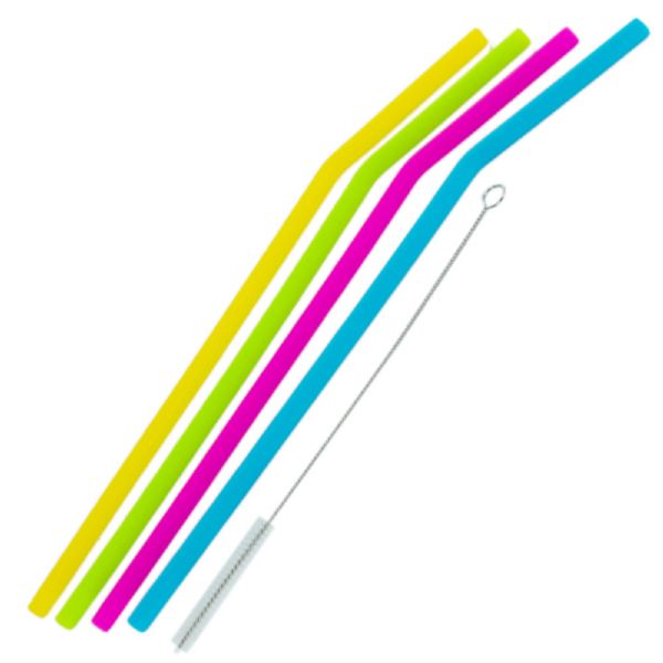 CAÑITAS REUTILIZABLES SILICONA JGO. 4 UN