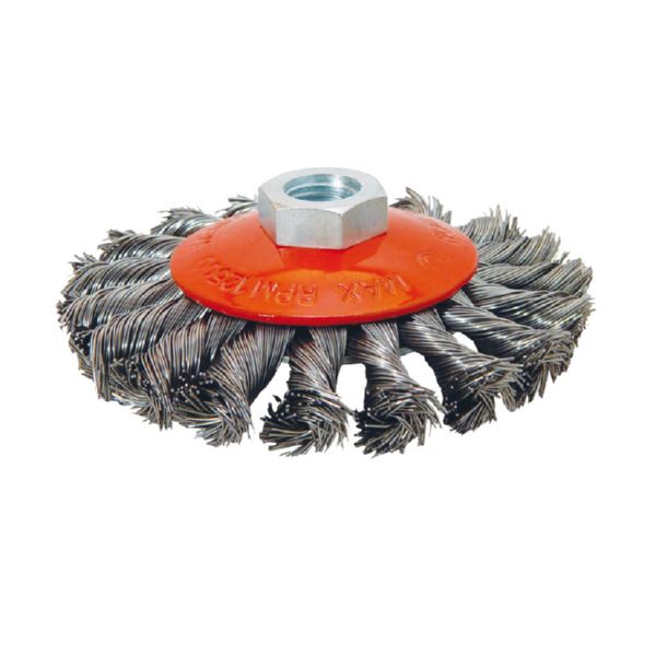 CEPILLO CONICO ACERO TRENZADO 100MM