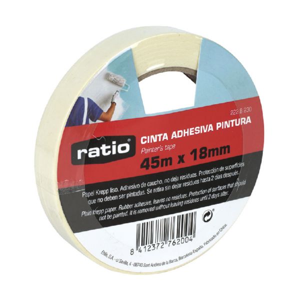 CINTA ADHESIVA KREPP LISO 18MM x 45M