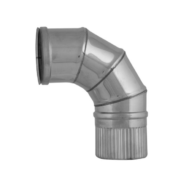 CODO 90 º TUBO PELLET. INOX. Ø 80 mm.