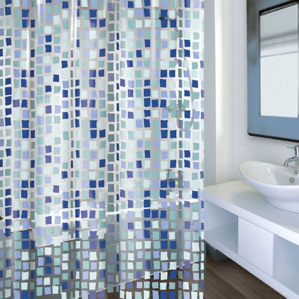 CORTINA BAÑO PVC 180X200CM CONCEPT AZUL