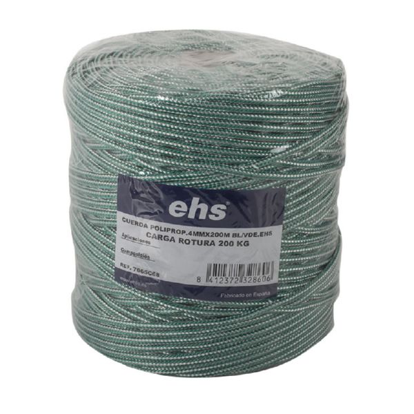 CUERDA POLIPROP 4MMX200M BL/VE EHS