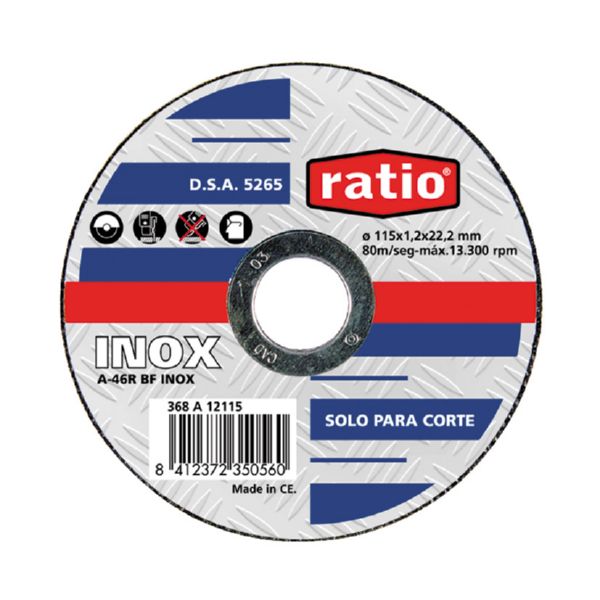 DISCO ABRASIVO 230X1,8MM INOX.RATIO