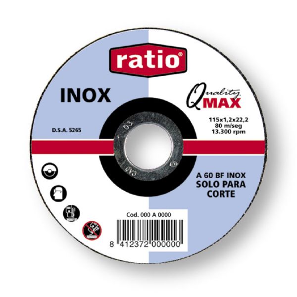 DISCO CORTE INOX/METAL 115X1  RATIO