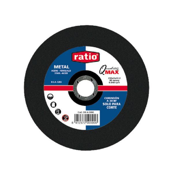 DISCO CORTE METAL 230X3X22   RATIO