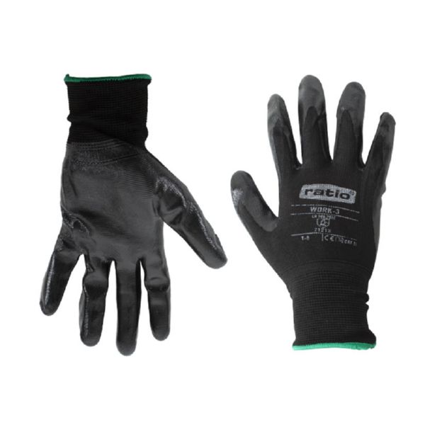 GUANTE NYLON C/RECUBR.NITRILO NEGRO