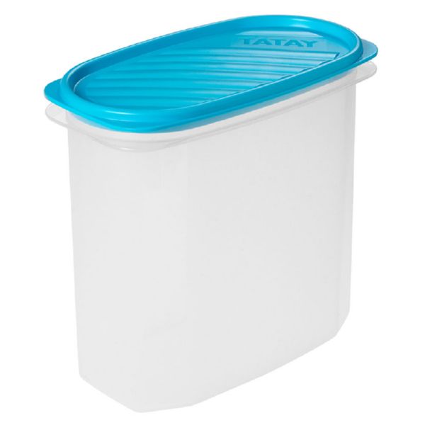 HERMETICO ALIMEN.OVALADO 2LT AZ.PL.TATAY