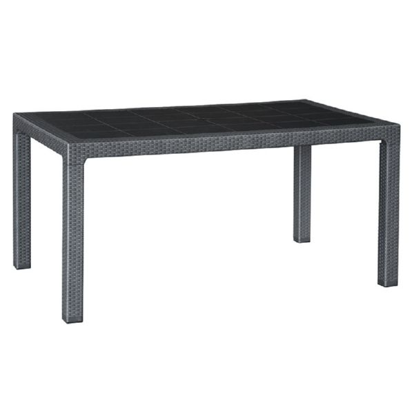 MESA IMIT.RATAN RESIN 150X90XH72 CM.ANT.