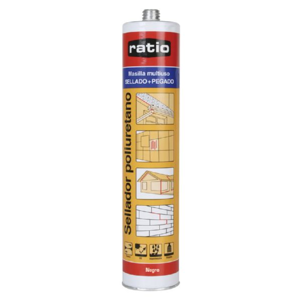SELLADOR POLIURETANO NEGRO 300ML RATIO