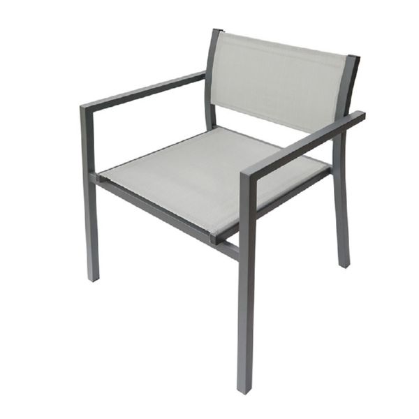 SILLA C/BRAZOS ACERO/TEXTIL. ANTRACITA