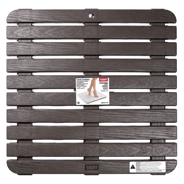 TARIMA DUCHA POLIP.55X55 C/MADERA